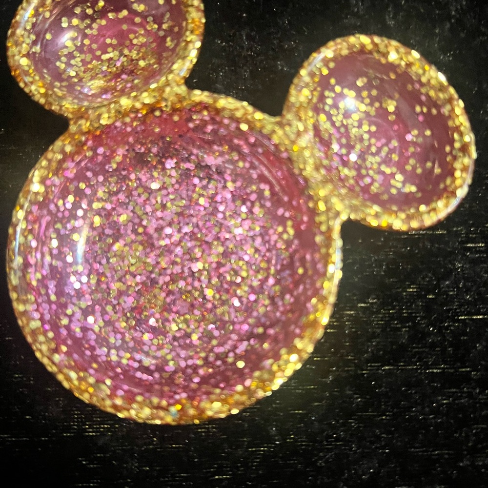 Sparkling Pink and Gold Mouse Ears Pin